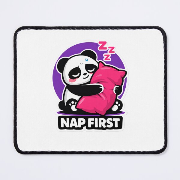 Item preview, Nap First Cute Panda – Funny Sleepy Introvert Mood Sticker designed and sold by snaperos.