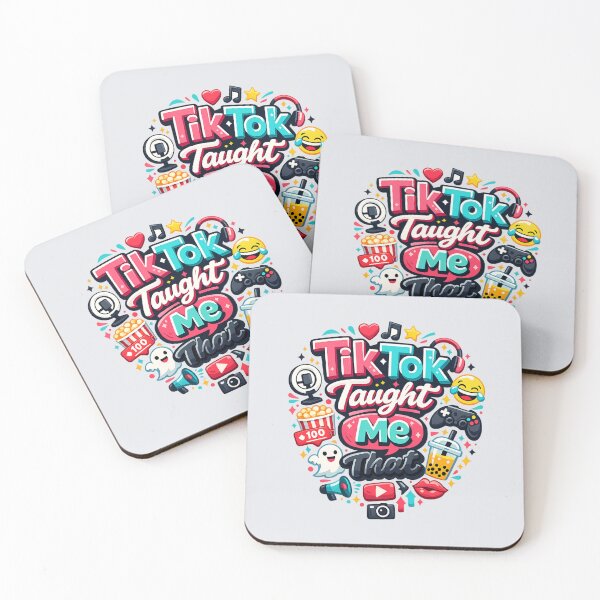 Item preview, TikTok Taught Me That | Funny Social Media Trend Icon Graphic designed and sold by PopCulturePixel.