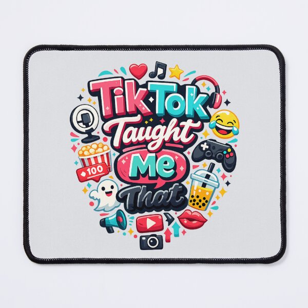 Item preview, TikTok Taught Me That | Funny Social Media Trend Icon Graphic designed and sold by PopCulturePixel.