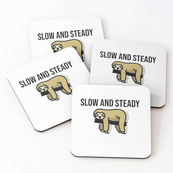 Item preview, Slow and Steady – Funny Sloth Quote designed and sold by GenesixDesign.