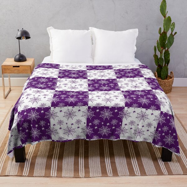 Item preview, White and plum interchange web pattern designed and sold by serenebookworm.