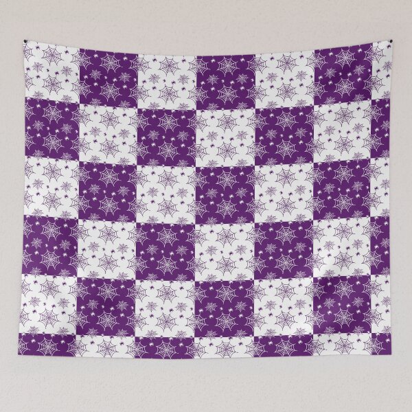 Item preview, White and plum interchange web pattern designed and sold by serenebookworm.