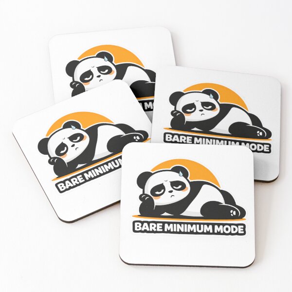 Item preview, Bare Minimum Mode Cute Panda – Funny Burnout Mood Sticker designed and sold by snaperos.