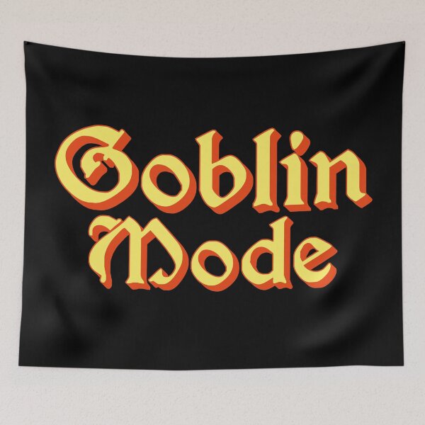Item preview, Goblin Mode in Yellow Medieval Typography designed and sold by Memes N Lore .