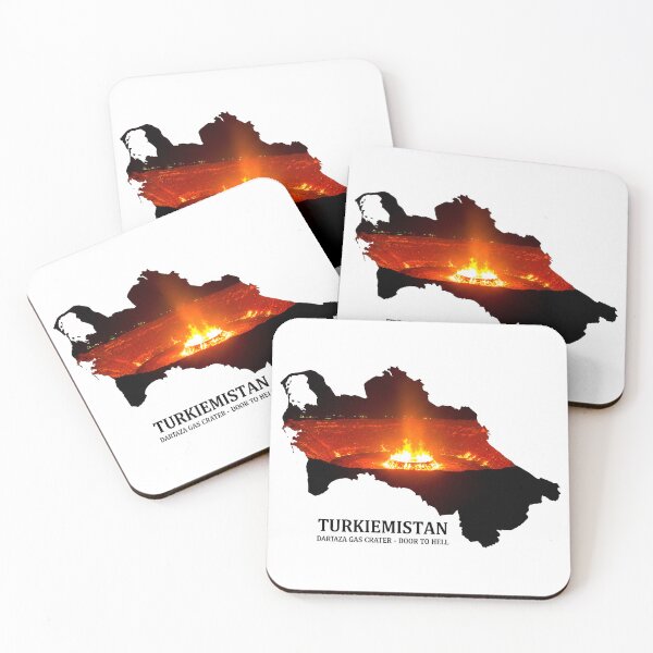 Item preview, Turkmenistan Map Darvaza Gas Crater Door To Hell Art designed and sold by AbulailArt.