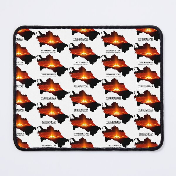 Item preview, Turkmenistan Map Darvaza Gas Crater Door To Hell Art designed and sold by AbulailArt.