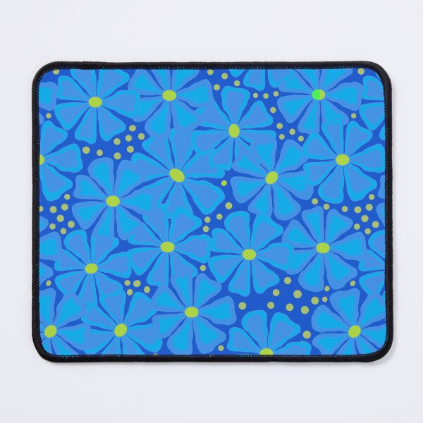 Item preview, Blue modern flowers on blue designed and sold by MarySchwindt.
