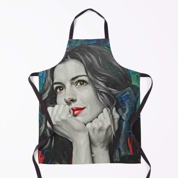 Item preview, The Modern Muse: Anne Hathaway Radiant Ruby Impasto Portrait designed and sold by Art's Diner.