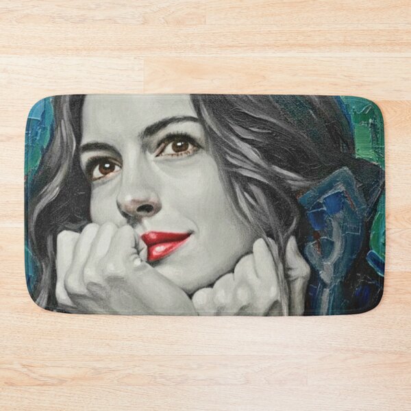 Item preview, The Modern Muse: Anne Hathaway Radiant Ruby Impasto Portrait designed and sold by Art's Diner.