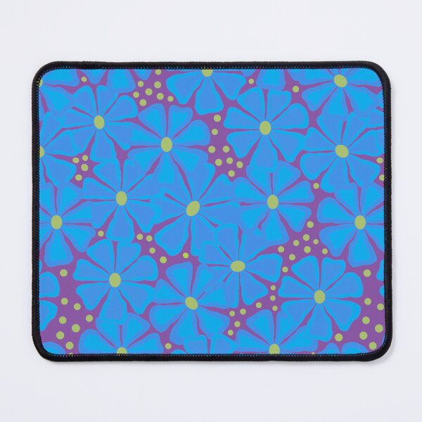 Item preview, Blue modern flowers on purple designed and sold by MarySchwindt.