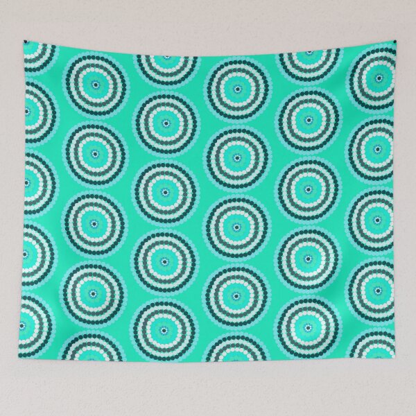 Item preview, "Aqua Spotty Dot Art: A Playful Circle of Color" designed and sold by A-Work-Of-Art.