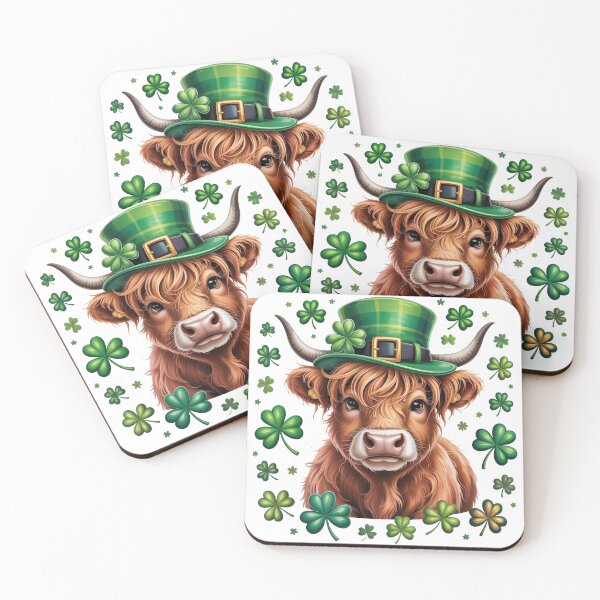 Item preview, Cute Highland Cow St Patrick’s Day designed and sold by QuiteOrbit.