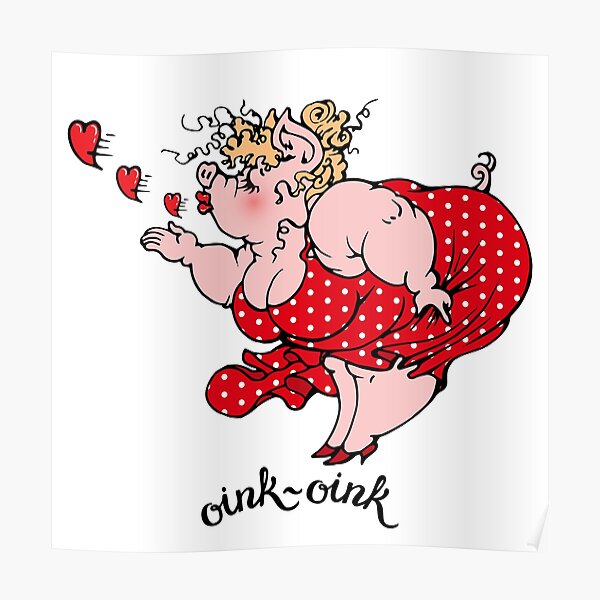 Posters Sur Le Theme Cochon Cochon Cochon Joli Cochon Animaux Dr C3 B4les Amour Romantique Rouge Passion Baiser Air Baiser Redbubble