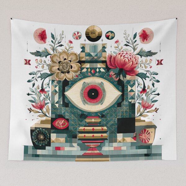 Item preview, Eye Flowers Intersection Nature Art Imagination Contemporary Illustrations designed and sold by ART ATTACK ZONE.