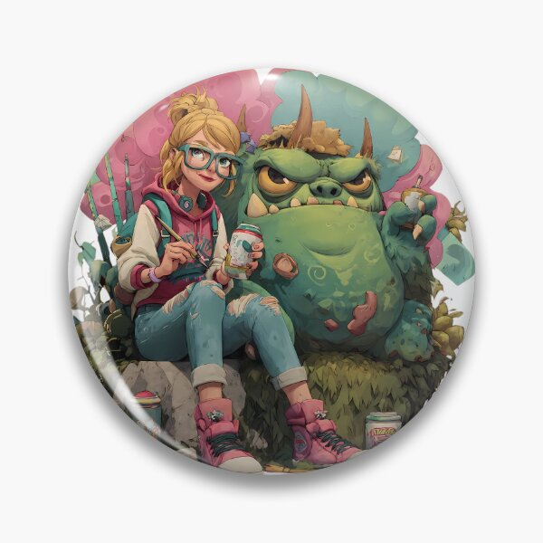 Item preview, Girl Monster Intersection Nature Art Imagination Contemporary Illustrations designed and sold by ART ATTACK ZONE.