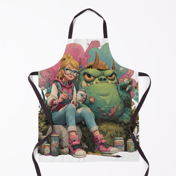 Item preview, Girl Monster Intersection Nature Art Imagination Contemporary Illustrations designed and sold by ART ATTACK ZONE.