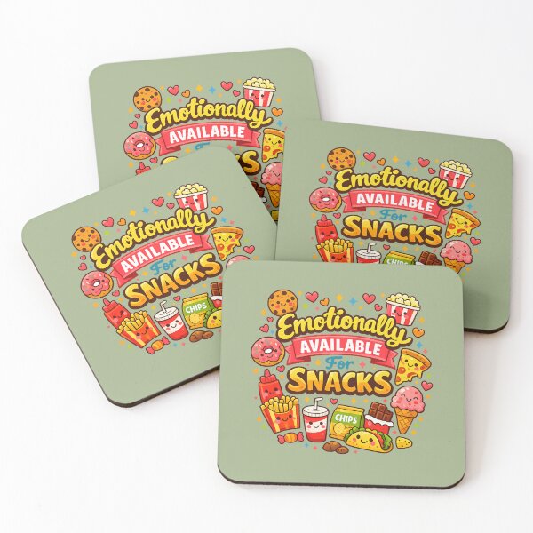 Item preview, Emotionally Available For Snacks | Cute Kawaii Food Pun Typography designed and sold by PopCulturePixel.
