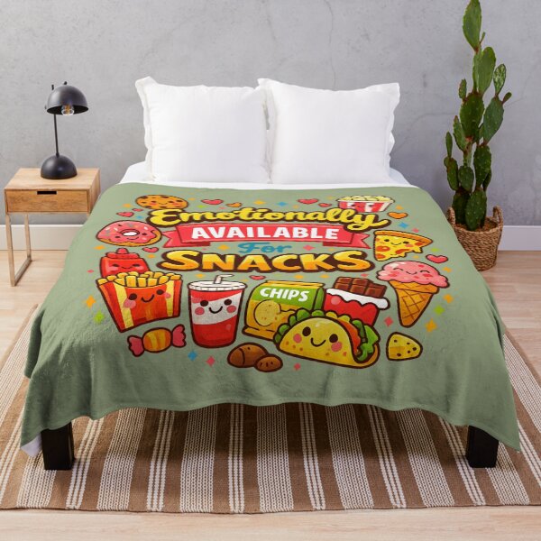 Item preview, Emotionally Available For Snacks | Cute Kawaii Food Pun Typography designed and sold by PopCulturePixel.