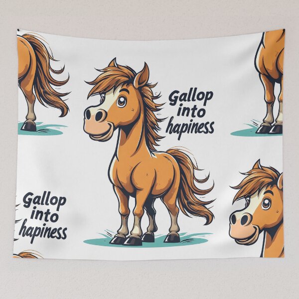 Item preview, Gallop Into Happiness – Cute Horse Illustration designed and sold by owi-art.