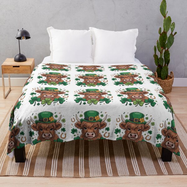 Item preview, Lucky Highland Cow Shamrock Irish designed and sold by QuiteOrbit.