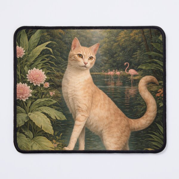 Item preview, Flamingo Reverie with a Cat designed and sold by Ocelot-T.