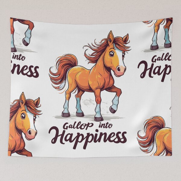 Item preview, Gallop Into Happiness – Cute Horse Illustration designed and sold by owi-art.