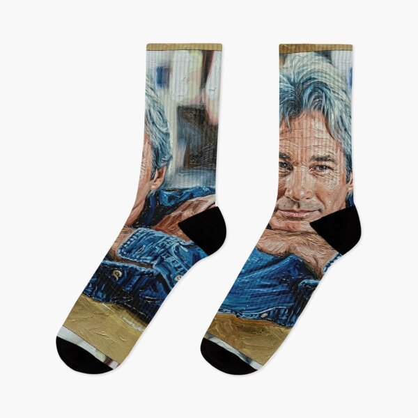 Item preview, The Silver Icon: Richard Gere Denim & Wisdom Impasto Portrait designed and sold by Art's Diner.