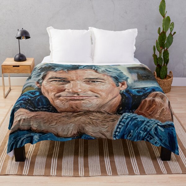 Item preview, The Silver Icon: Richard Gere Denim & Wisdom Impasto Portrait designed and sold by Art's Diner.