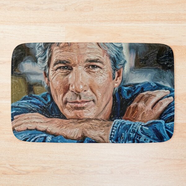 Item preview, The Silver Icon: Richard Gere Denim & Wisdom Impasto Portrait designed and sold by Art's Diner.