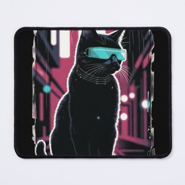 Item preview, Neon Cyberpunk Hacker Cat designed and sold by UrbanView.
