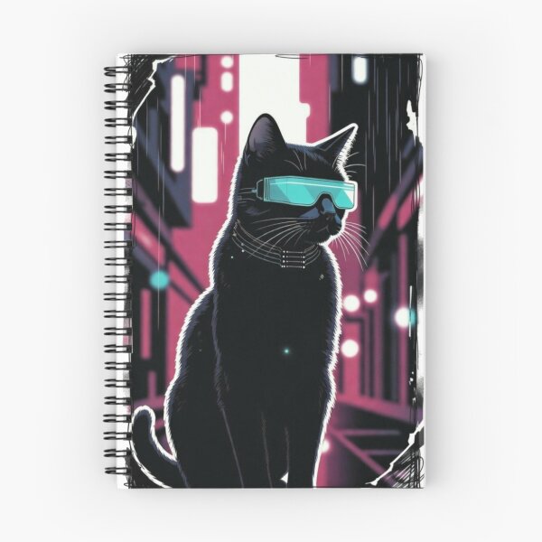 Item preview, Neon Cyberpunk Hacker Cat designed and sold by UrbanView.