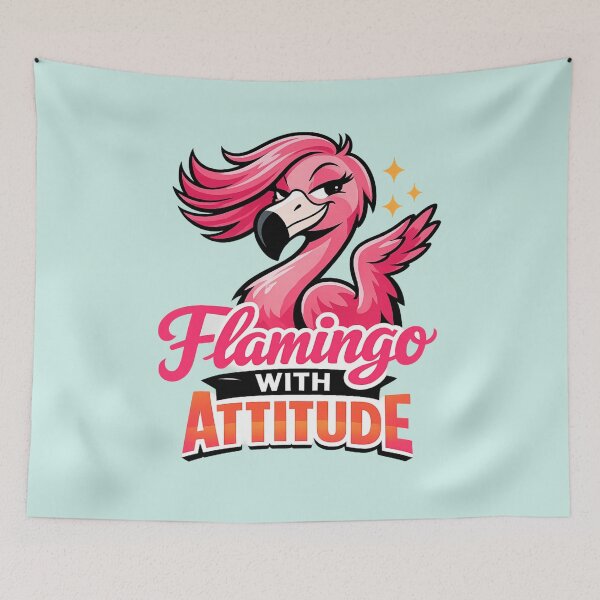 Item preview, Flamingo With Attitude | Sassy Pink Flamingo Vector Illustration designed and sold by PopCulturePixel.
