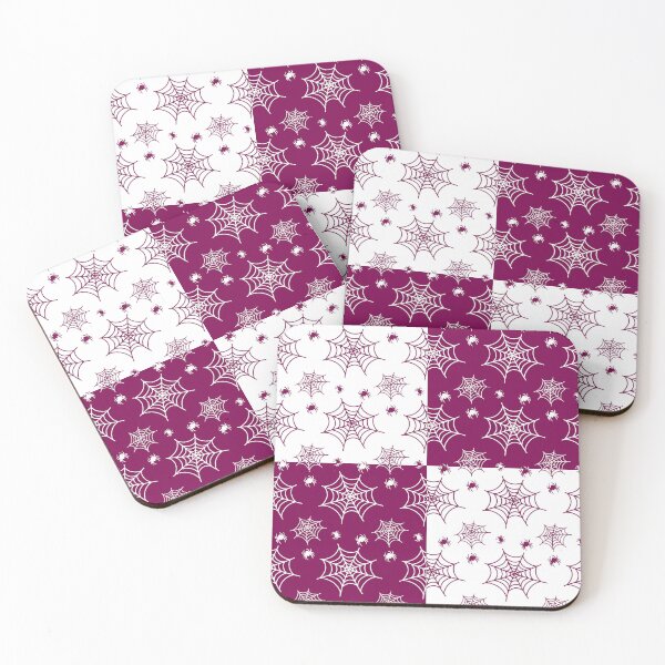 Item preview, White and dark pink interchange web pattern designed and sold by serenebookworm.