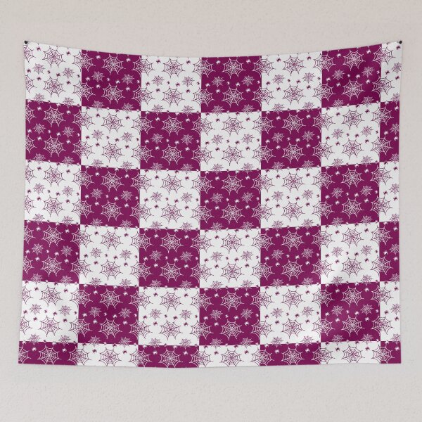 Item preview, White and dark pink interchange web pattern designed and sold by serenebookworm.