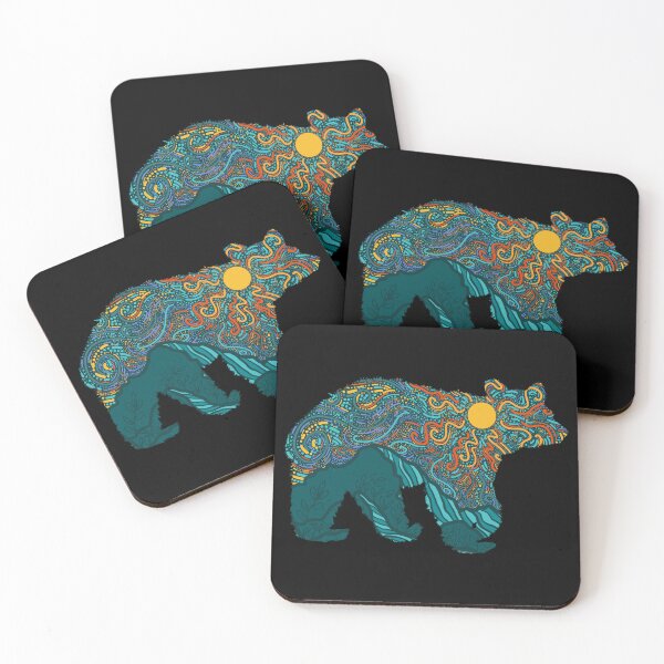 Item preview, Swirling Sun Mountains Bear Silhouette designed and sold by CampK80.