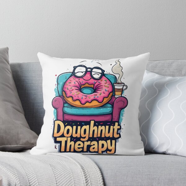 Item preview, Funny Doughnut Therapy – Cute Donut Pun Design designed and sold by owi-art.