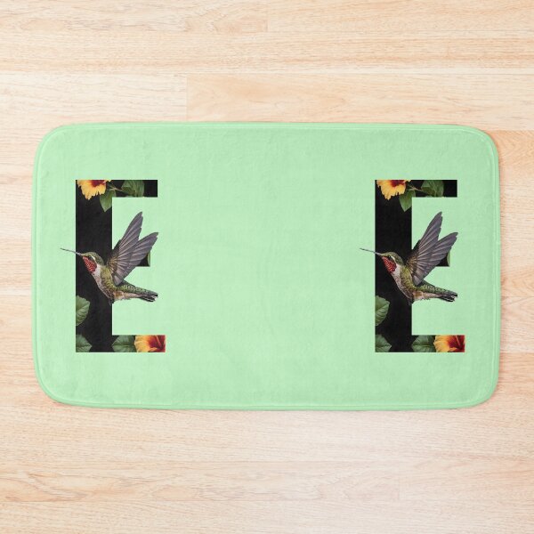 Item preview, "Energetic Elegance: The Letter E With Hummingbird and Hibiscus" designed and sold by A-Work-Of-Art.