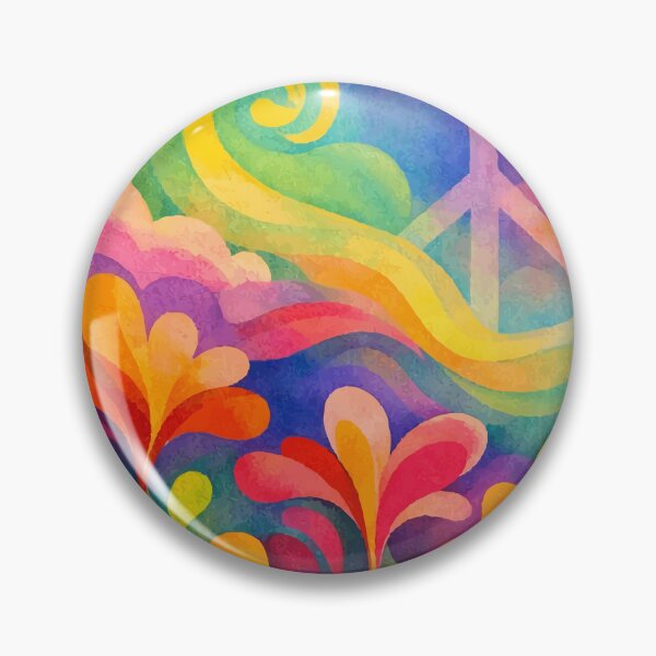 Item preview, Groovy Retro Psychedelic Meadow and Peace Sign designed and sold by Far Out Goods.