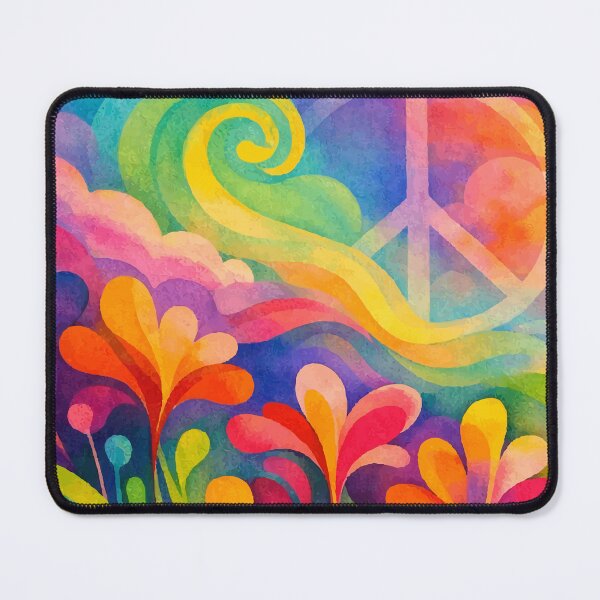 Item preview, Groovy Retro Psychedelic Meadow and Peace Sign designed and sold by Far Out Goods.