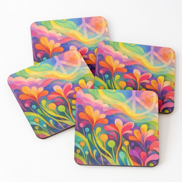 Item preview, Groovy Retro Psychedelic Meadow and Peace Sign designed and sold by Far Out Goods.
