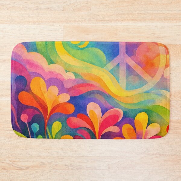 Item preview, Groovy Retro Psychedelic Meadow and Peace Sign designed and sold by Far Out Goods.