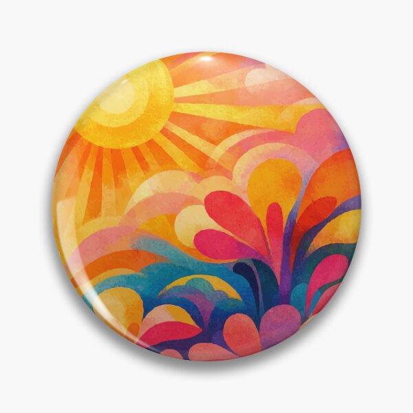 Item preview, Radiant Retro Psychedelic Sun Meadow designed and sold by Far Out Goods.