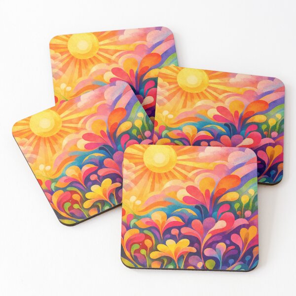 Item preview, Radiant Retro Psychedelic Sun Meadow designed and sold by Far Out Goods.