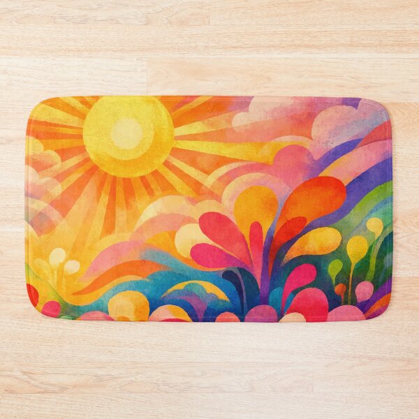 Item preview, Radiant Retro Psychedelic Sun Meadow designed and sold by Far Out Goods.