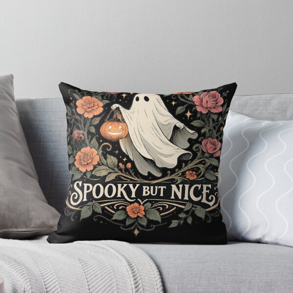 Aperçu de l'œuvre Un fantôme effrayant mais sympathique, des fleurs d'Halloween, une œuvre d'art cottagecore mignonne créée et vendue par UnivStore.
