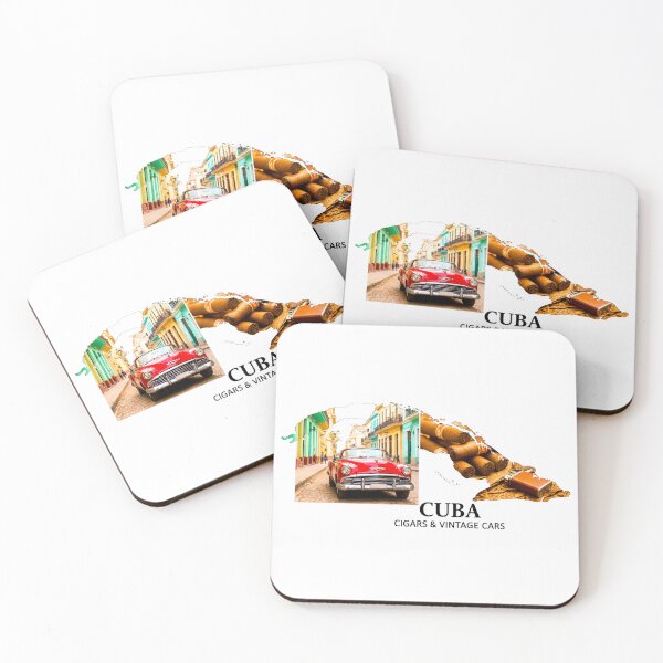 Item preview, Cuba Map Vintage Cars and Classic Cigars Art designed and sold by AbulailArt.