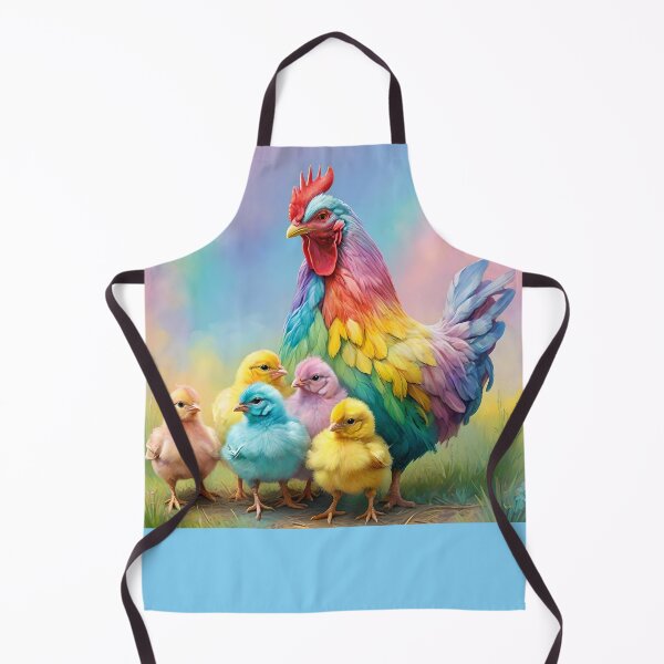 Item preview, "Rainbow Nest: Mama Hen and Her Pastel Chicks" designed and sold by A-Work-Of-Art.