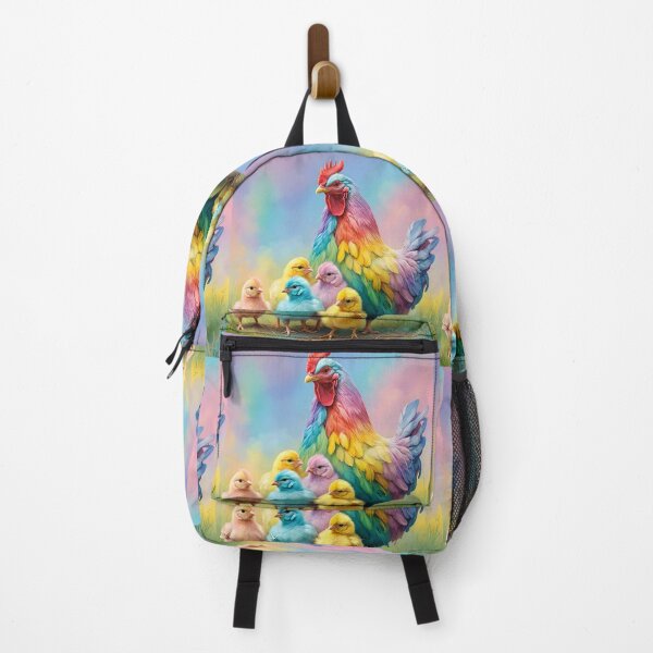 Item preview, "Rainbow Nest: Mama Hen and Her Pastel Chicks" designed and sold by A-Work-Of-Art.