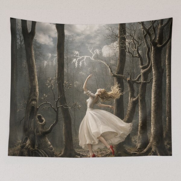 Item preview, Enchanted Forest Surreal Fantasy Dancing Woman Illustration for Fantasy & Nature Lovers designed and sold by RickE.