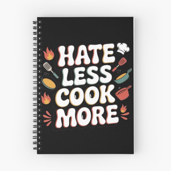 Item preview, Hate Less Cook More Positive Chef Kitchen Humor Quote designed and sold by MagicSD Designs.